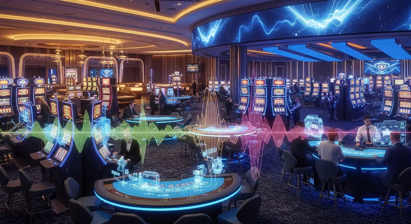 Atmospheric online casino interface showing rich colors, lighting effects and immersive design